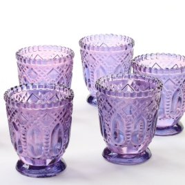 Vintage+Glass+Votive+Holder+Set